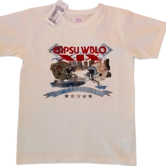 ERL KIDS Printed Jersey Cotton T-Shirt, 12yrs=57.5"/146cm,Muiticolor - Picture 4 of 8